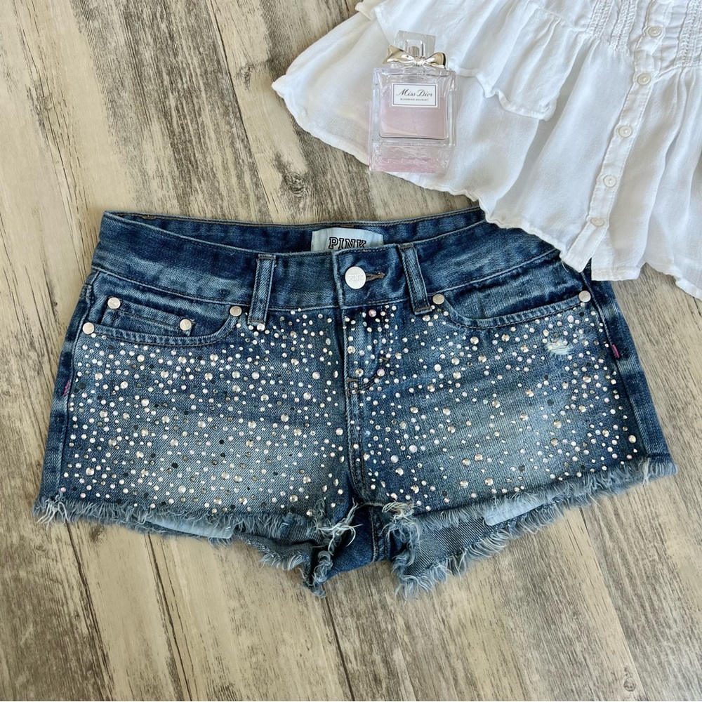 PINK denim shorts